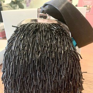 Black beaded evening bag